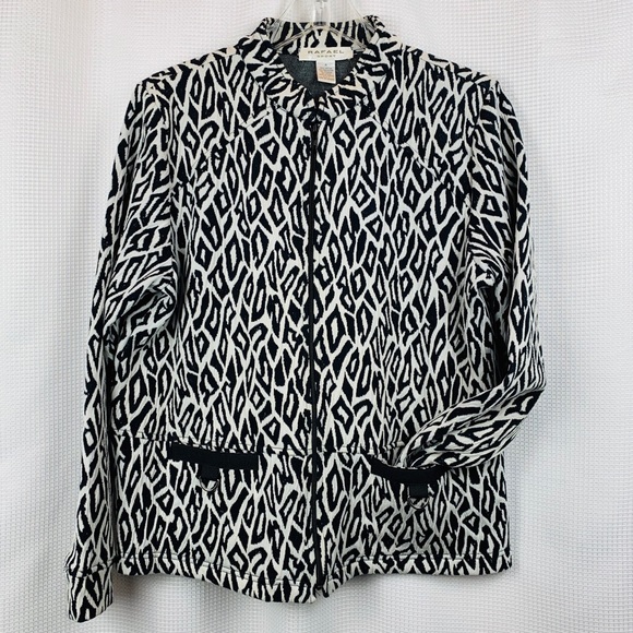 Rafael Sport Geometric Print Zipper Front Jac… - Picture 1 of 6